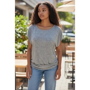 Calvin Klein Womens Metallic Gray Sleeveless Knit Top  Size XL